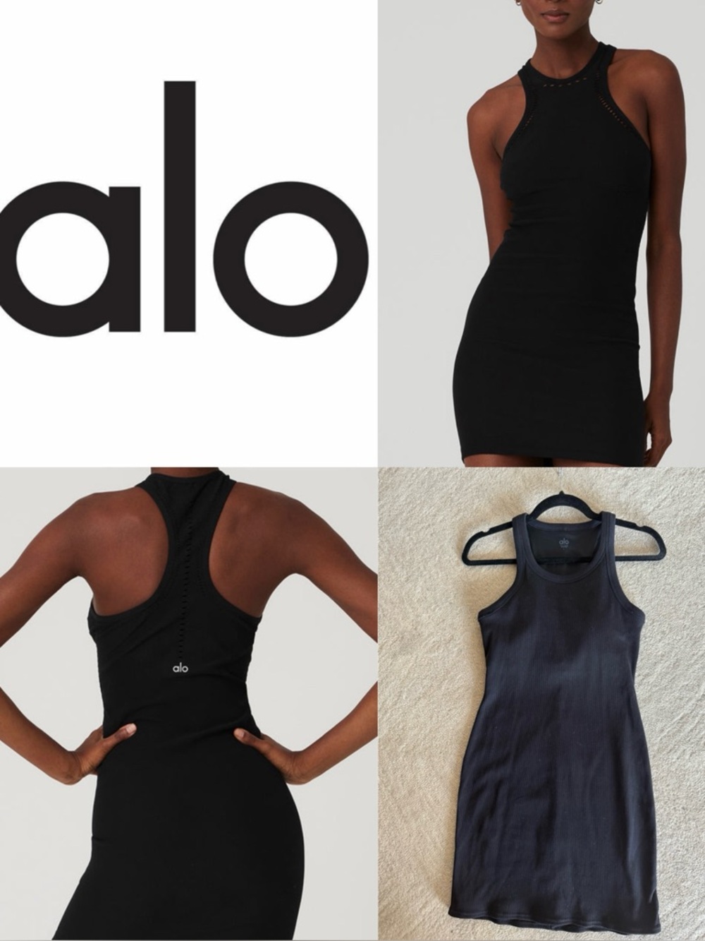 ALO SEAMLESS OPEN AIR RACERBACK DRESS, NWOT